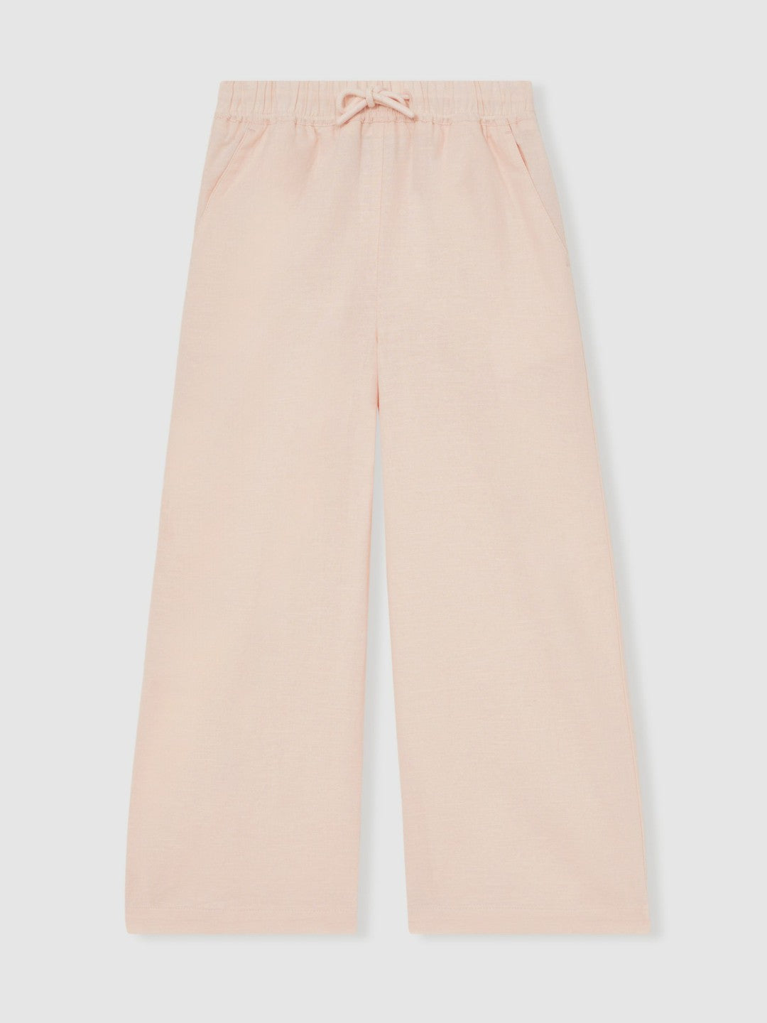 Cotton-Linen Drawstring Trousers Pink | Children