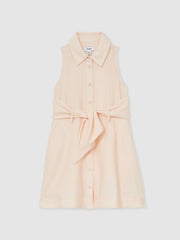 9-13 yrs Tie-Waist Collared Dress Pink | Children