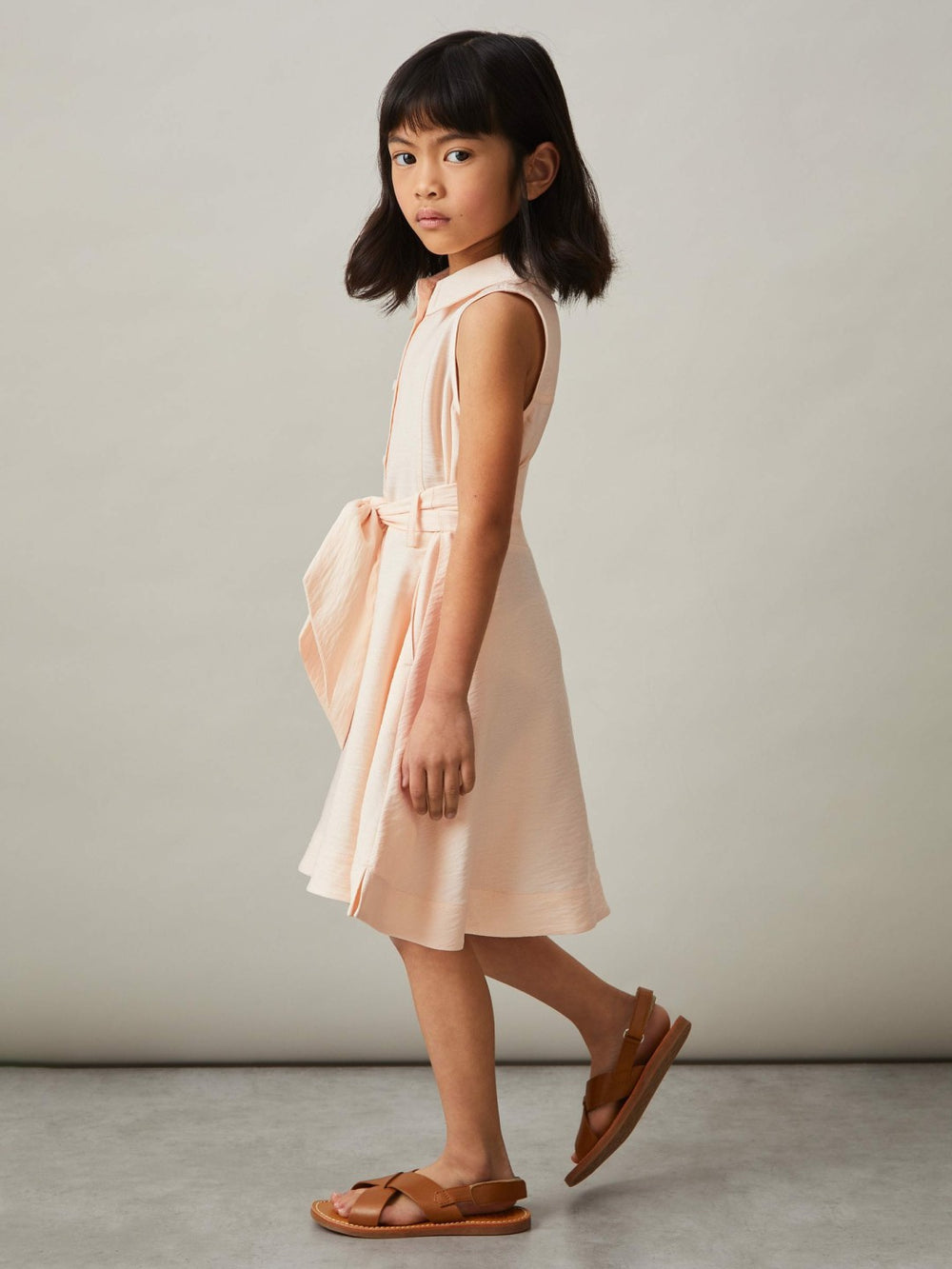 9-13 yrs Tie-Waist Collared Dress Pink | Children