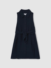 13-14 yrs Tie-Waist Collared Dress Blue | Children
