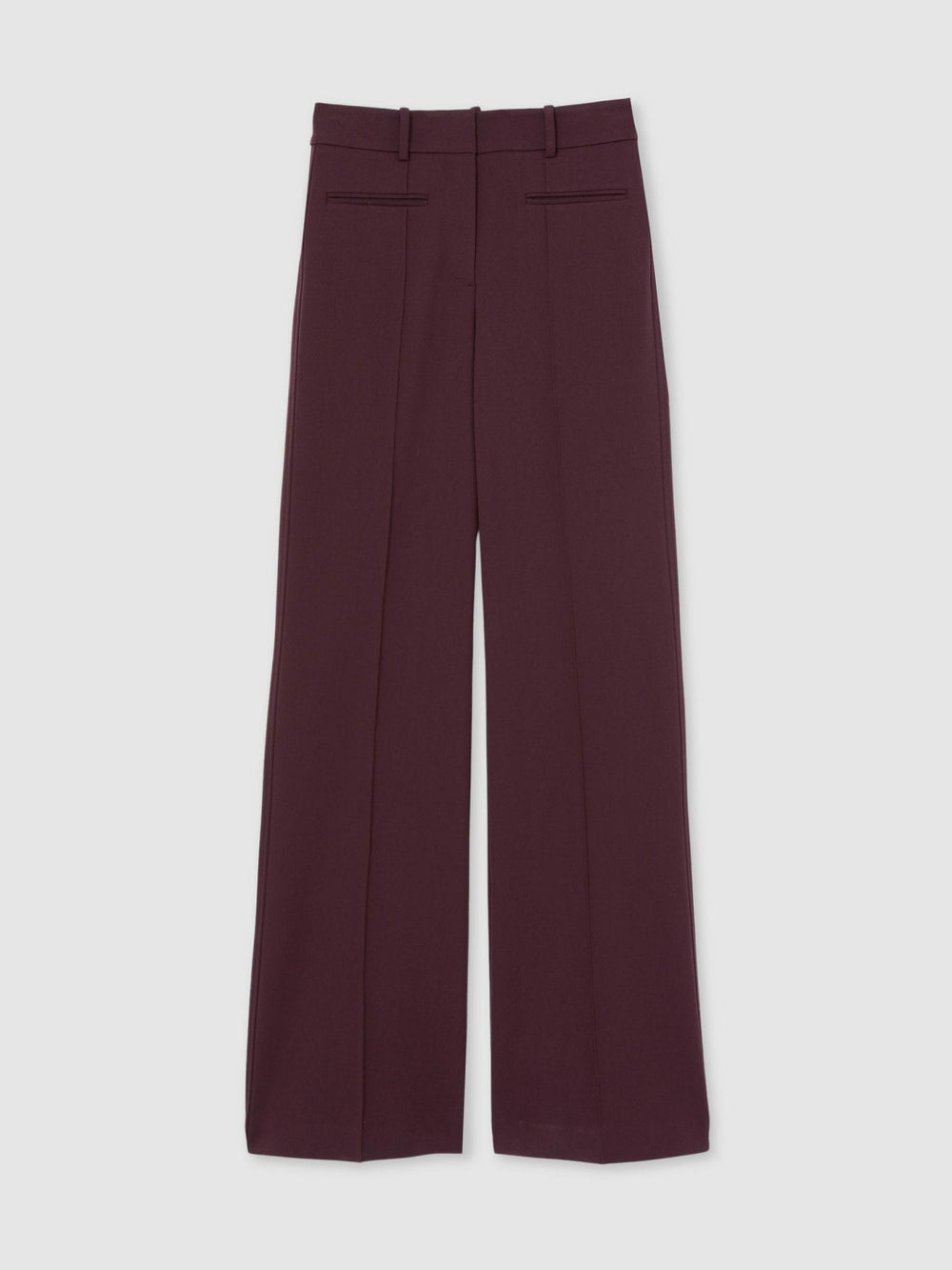 High Rise Flared Trousers Burgundy | Womens