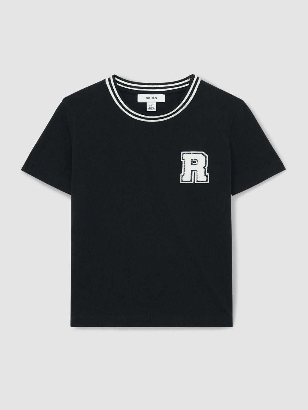 13-14 yrs Cotton Letter Patch T-Shirt Navy | Children