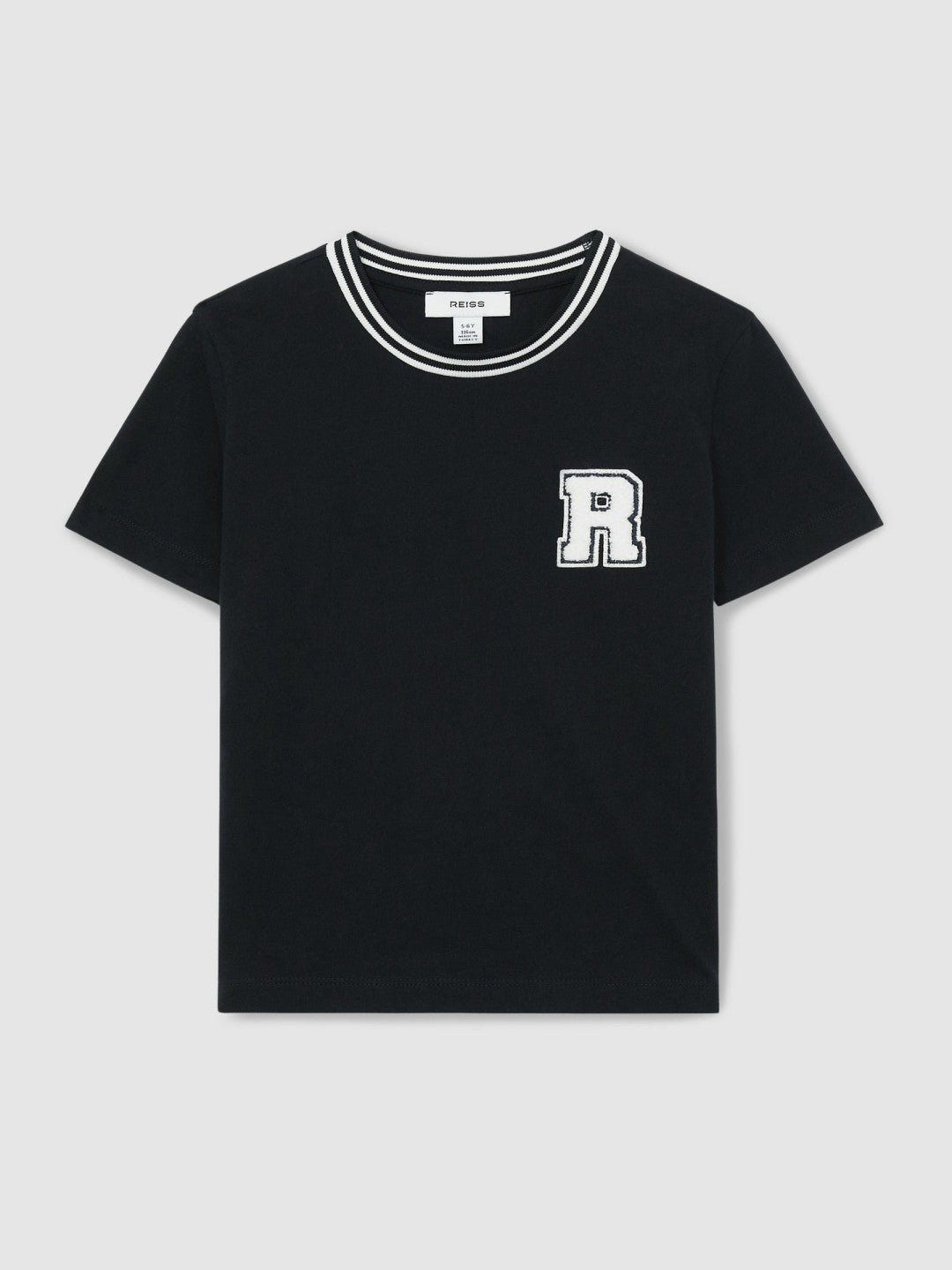 13-14 yrs Cotton Letter Patch T-Shirt Navy | Children