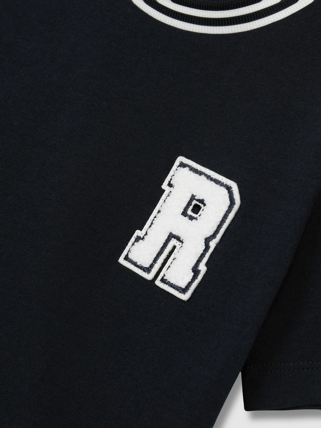 13-14 yrs Cotton Letter Patch T-Shirt Navy | Children