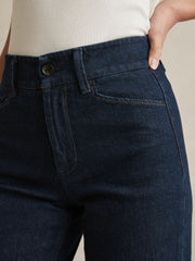 Paige Petite Wide-Leg Jeans Dark Edinburgh Blue | Womens