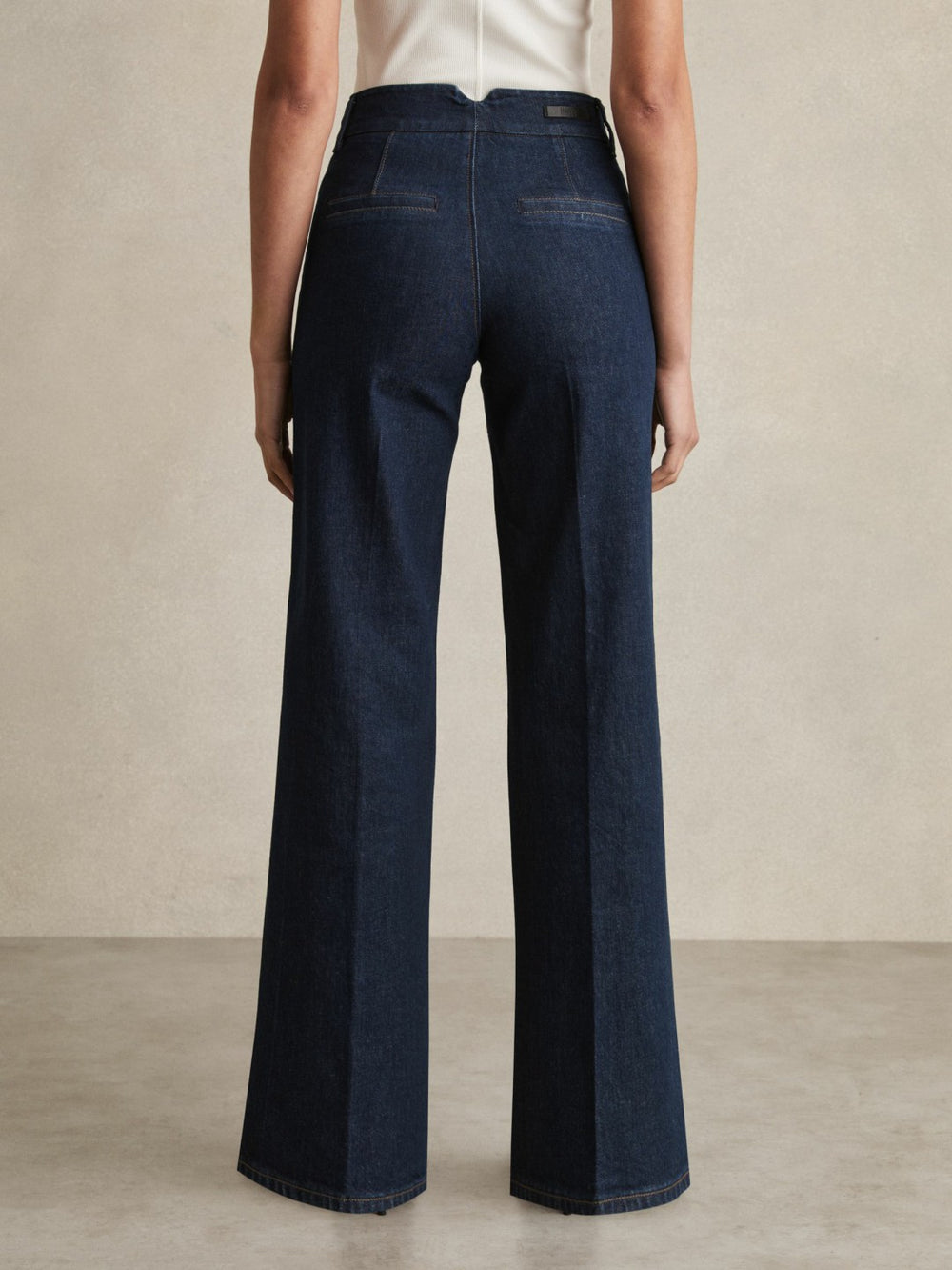 Paige Petite Wide-Leg Jeans Dark Edinburgh Blue | Womens