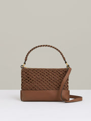 Weave Cross-Body Bag Tan | Womens