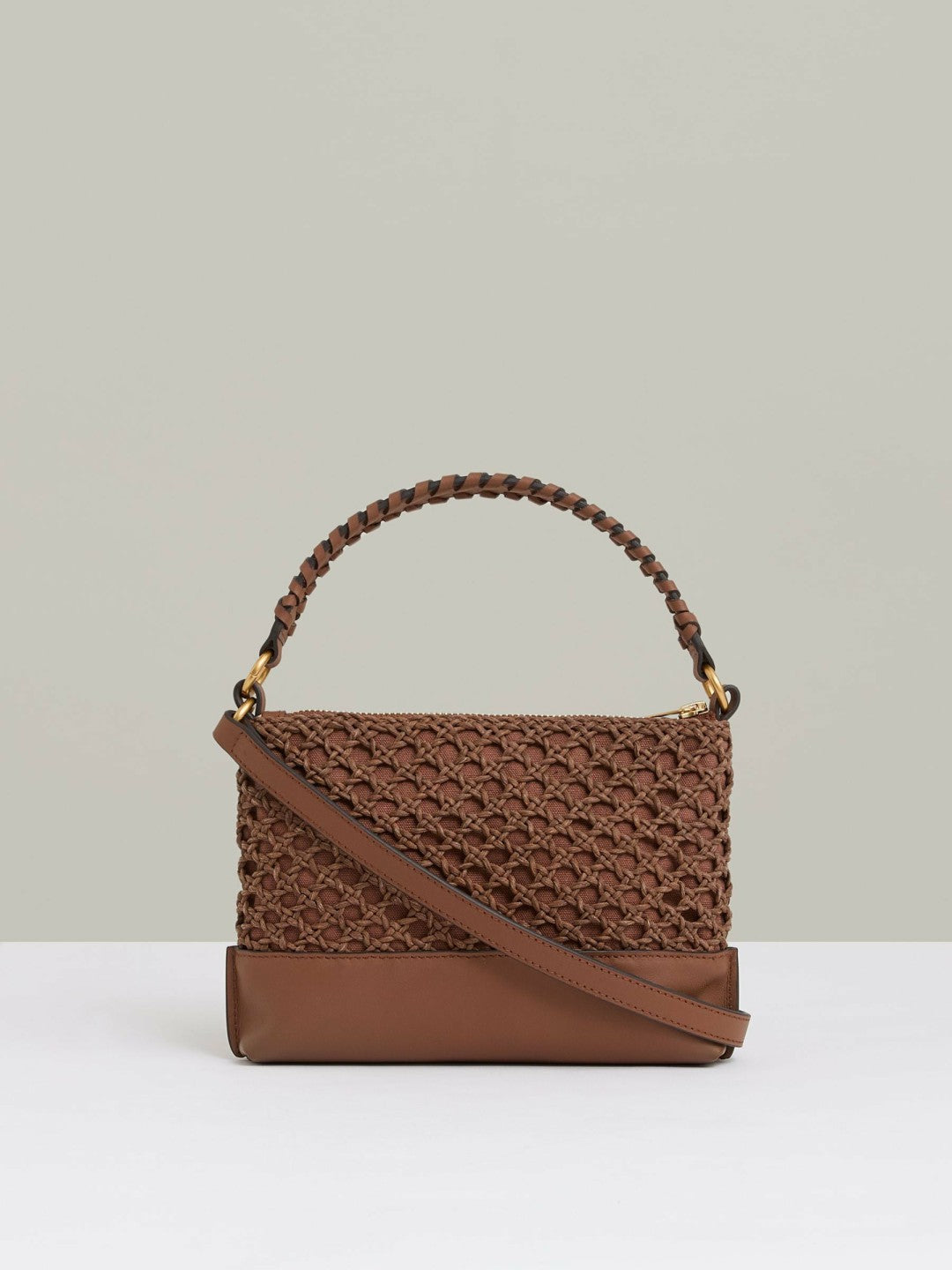 Weave Cross-Body Bag Tan | Womens