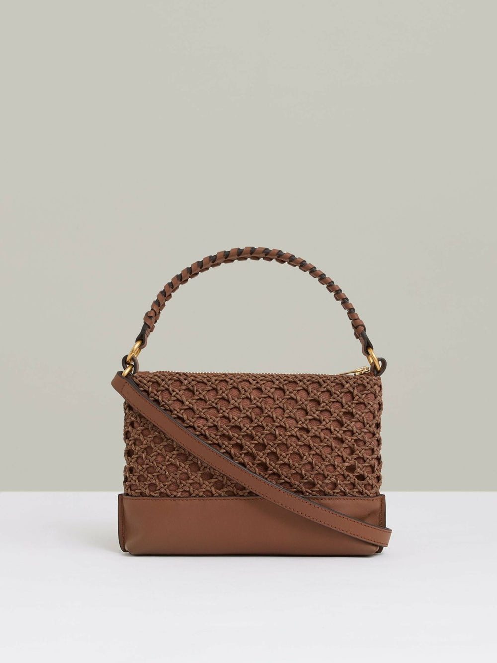 Weave Cross-Body Bag Tan | Womens