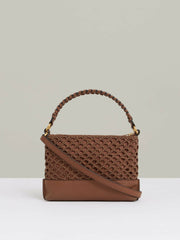 Weave Cross-Body Bag Tan | Womens