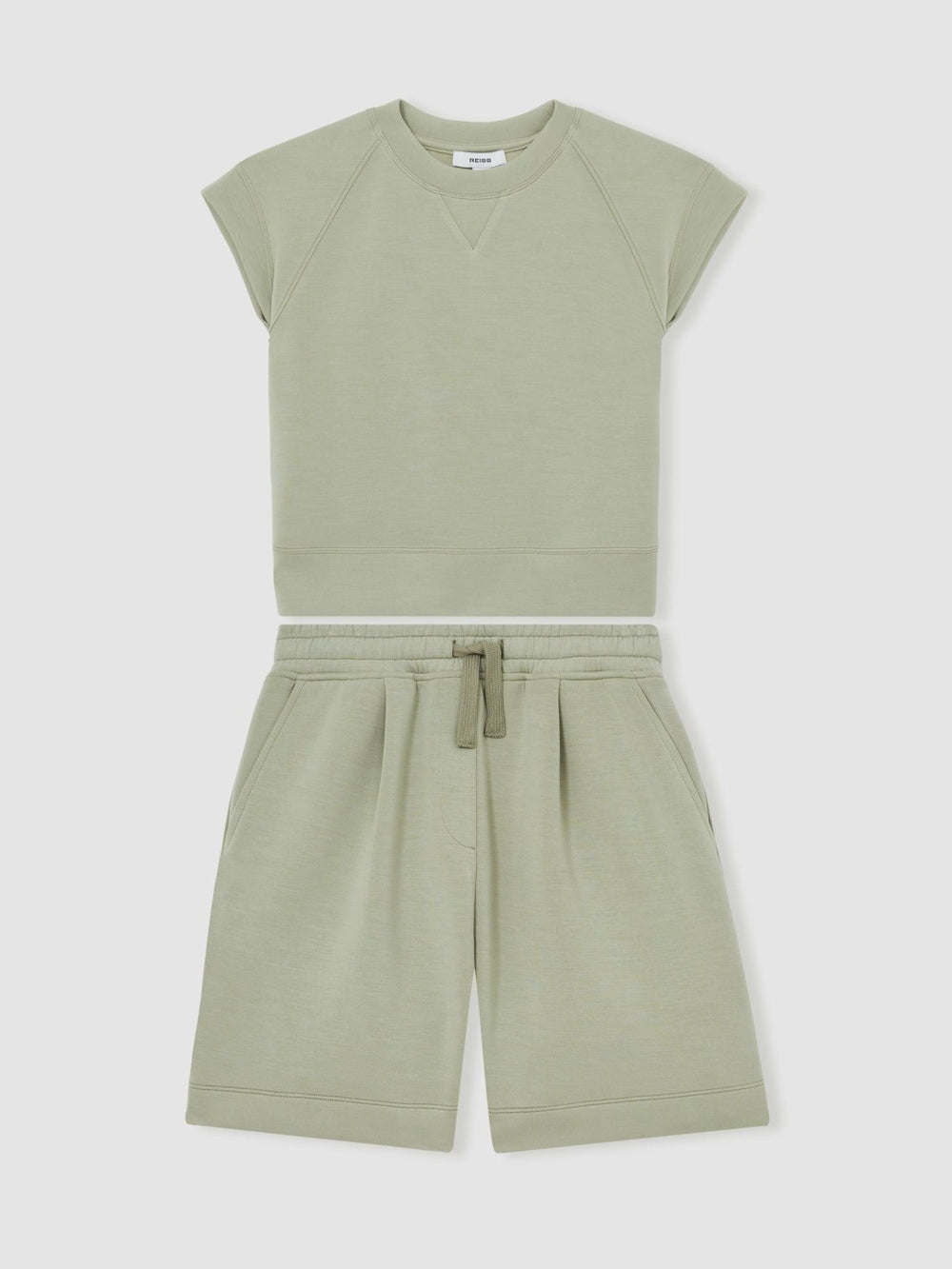 9-13 yrs Modal-Blend Sweatshirt And Shorts Set Sage | Children