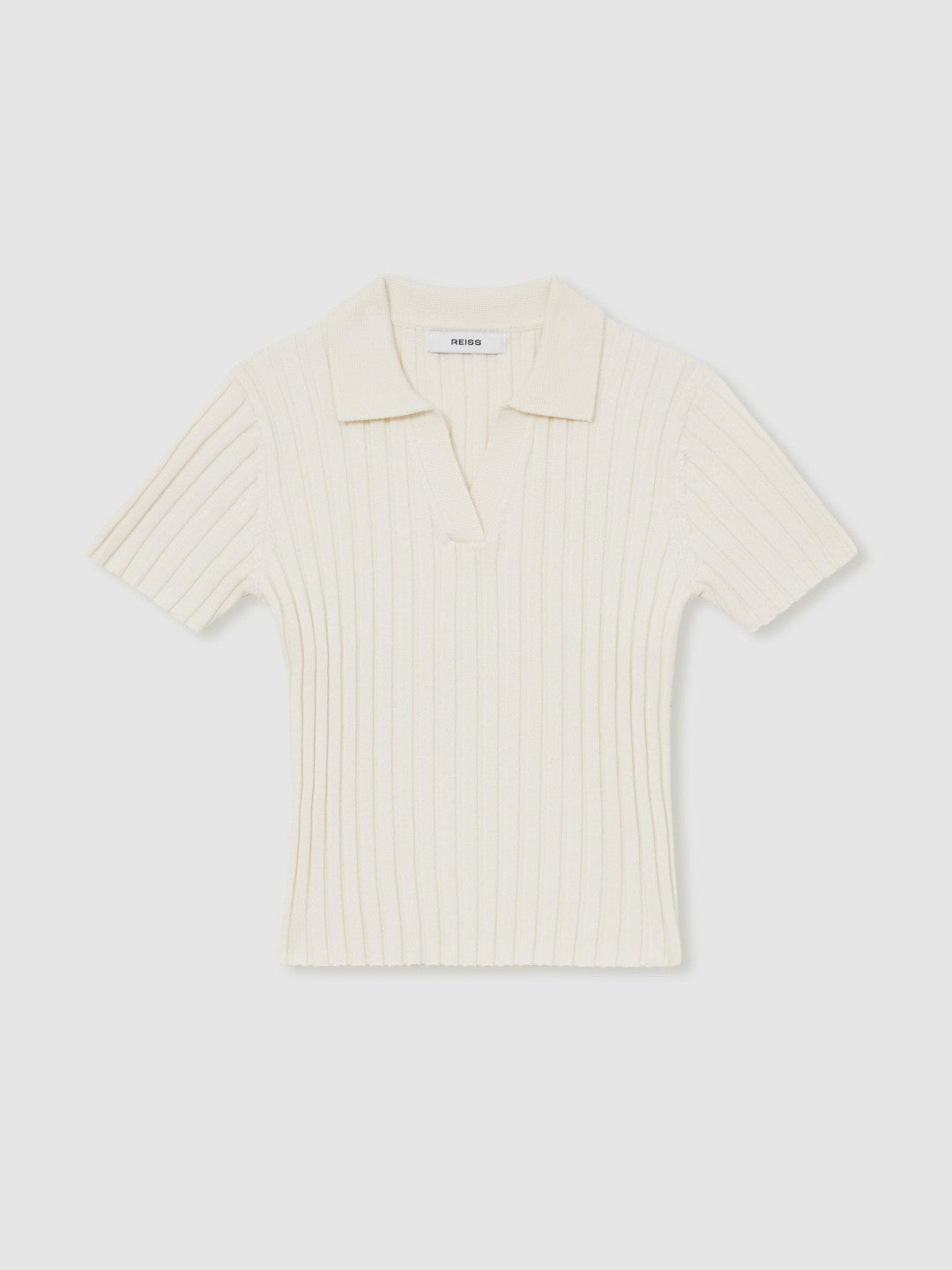 13-14 yrs Rib-Knit Polo Top Ivory | Children