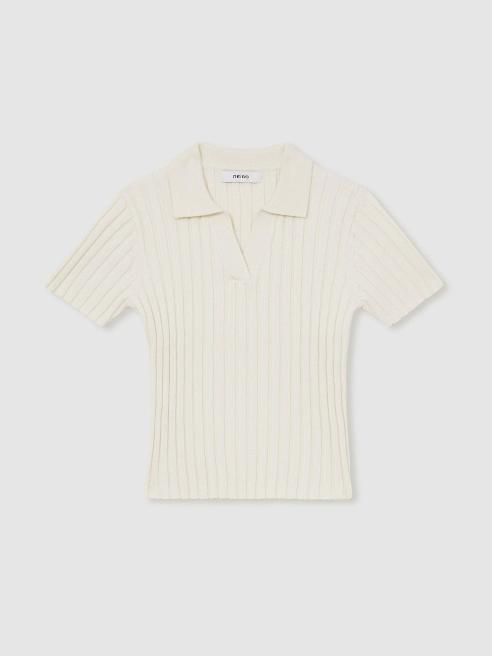 13-14 yrs Rib-Knit Polo Top Ivory | Children