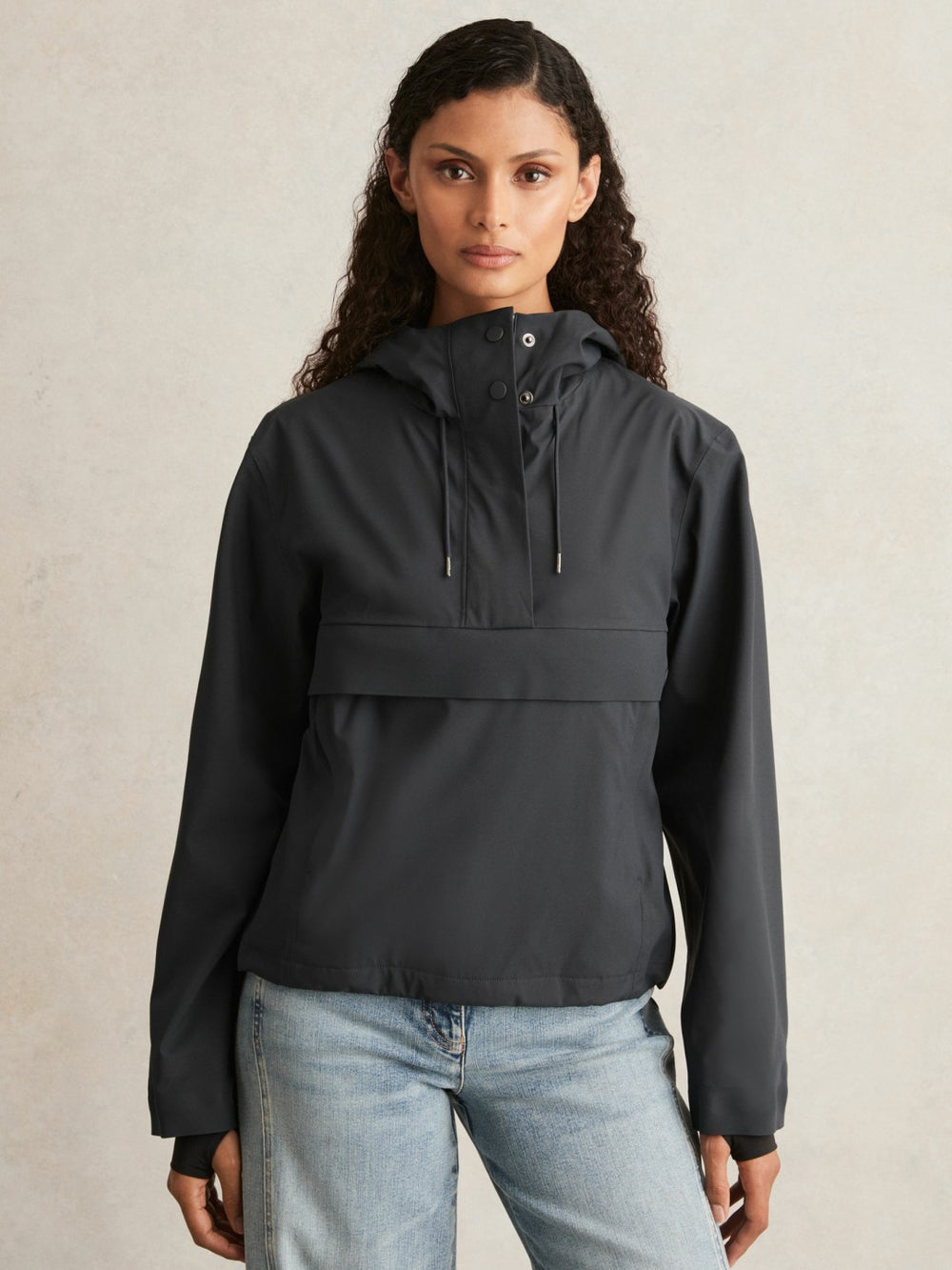 Rains Hardshell Short Jacket Navy | Womens