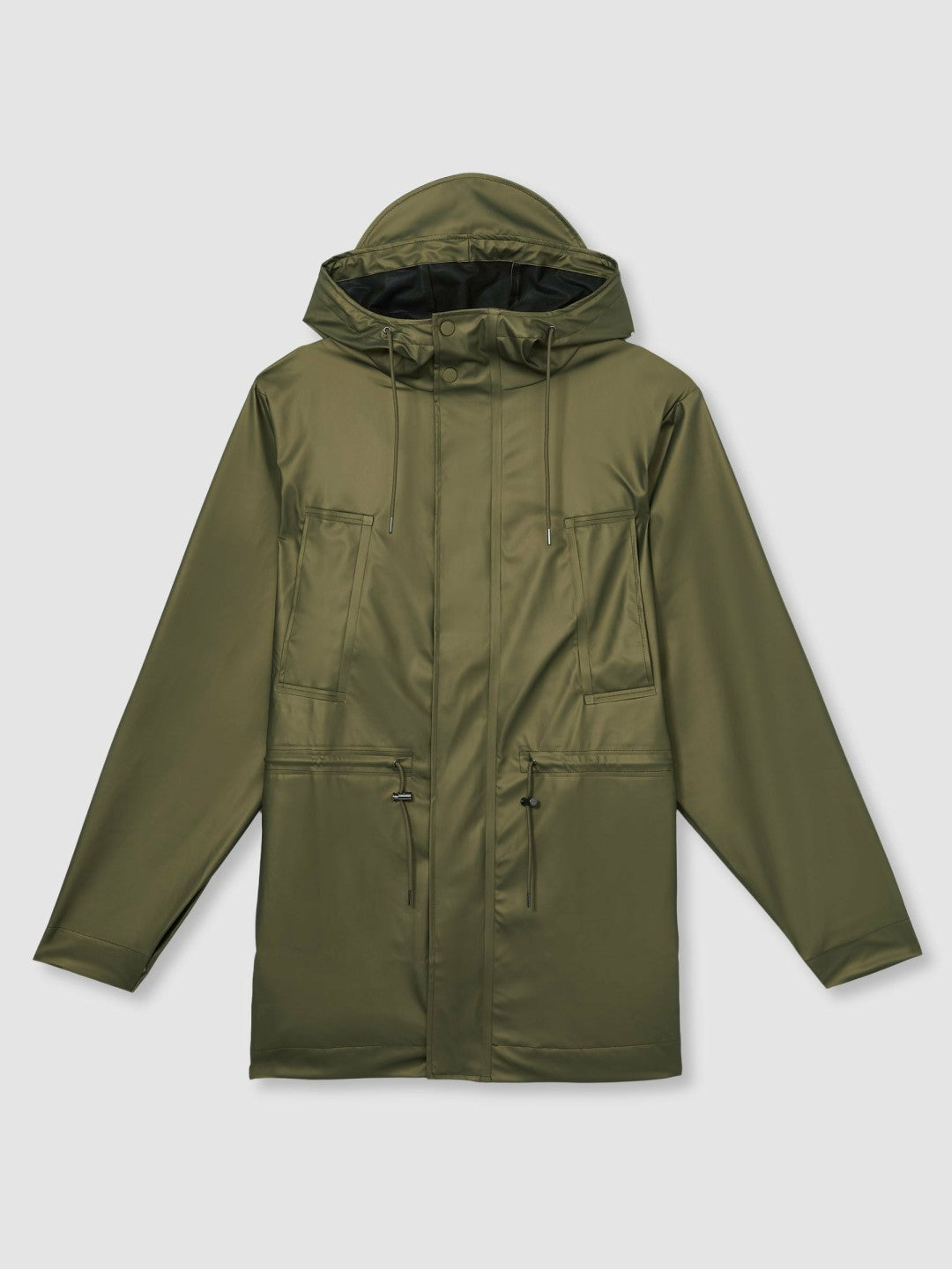 Rains Long Hooded Jacket Revel Brass Green | Womens