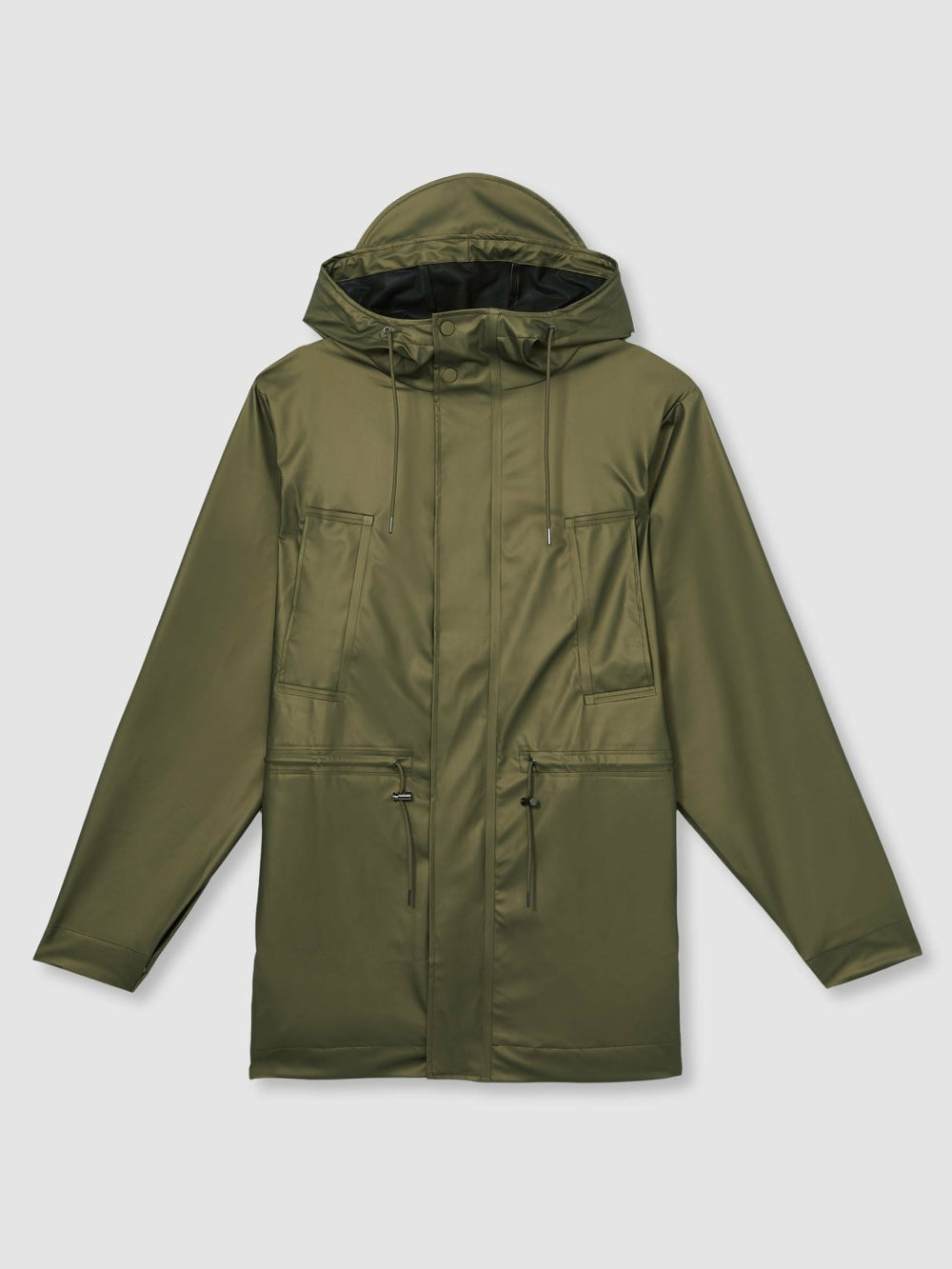 Rains Long Hooded Jacket Revel Brass Green | Womens