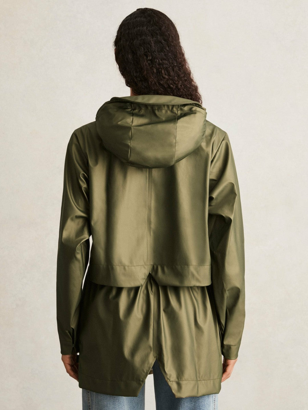 Rains Long Hooded Jacket Revel Brass Green | Womens