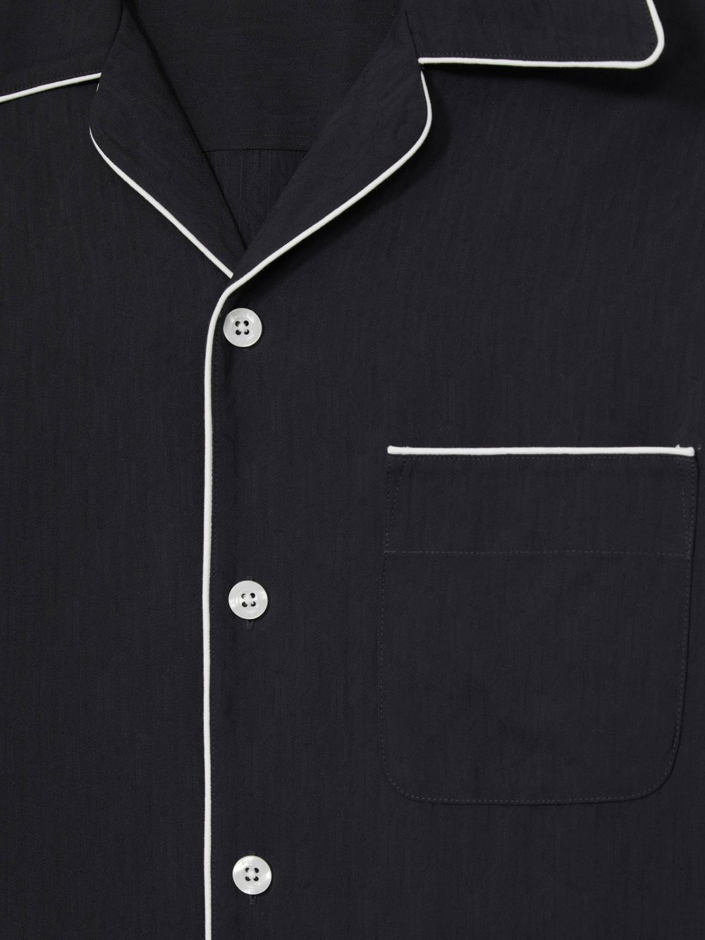 Cuban Collar Shirt with Piping Detail Shirt Navy | Mens
