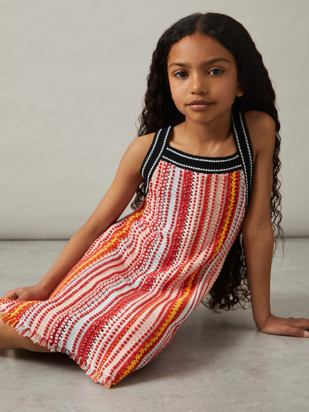 13-14 yrs Cotton Striped Knit Dress Multi | Children