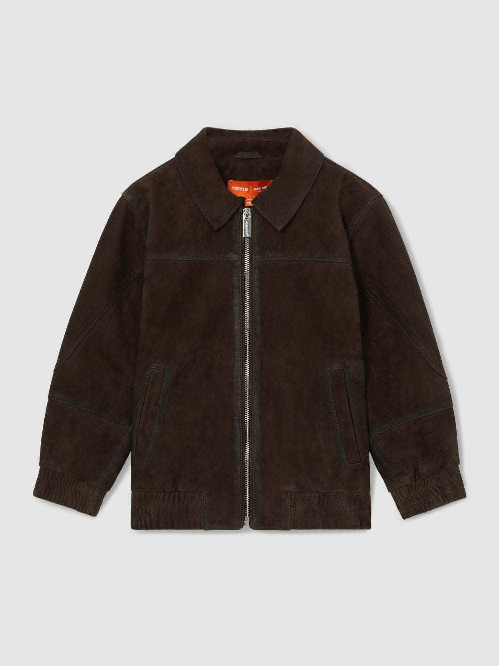9-13 yrs Unisex Fit McLaren F1 Team Suede Bomber Jacket Distressed Brown | Children