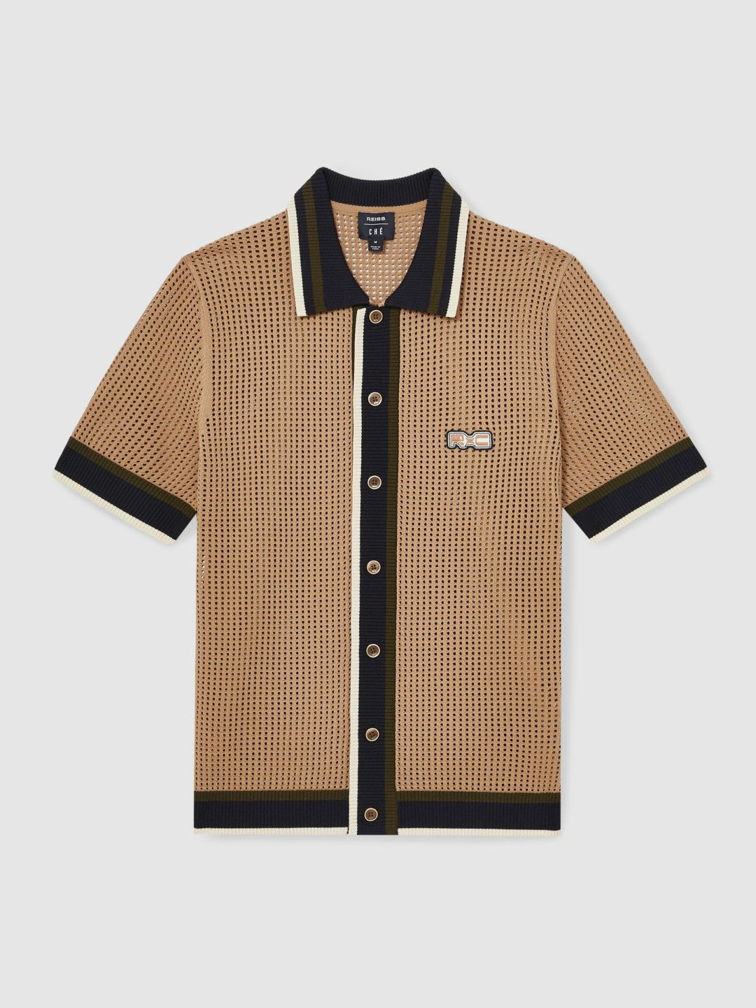 | Ché Crochet Tipped Shirt Camel | Mens