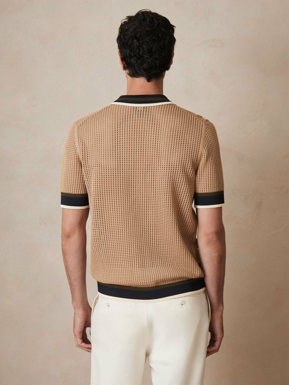 | Ché Crochet Tipped Shirt Camel | Mens