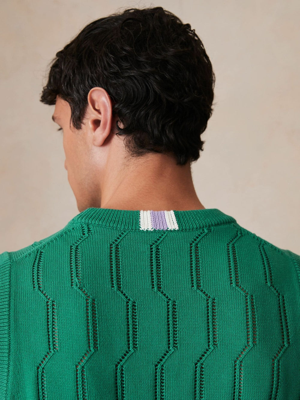 Ché Pointelle Crew-Neck Vest Bright Green | Mens