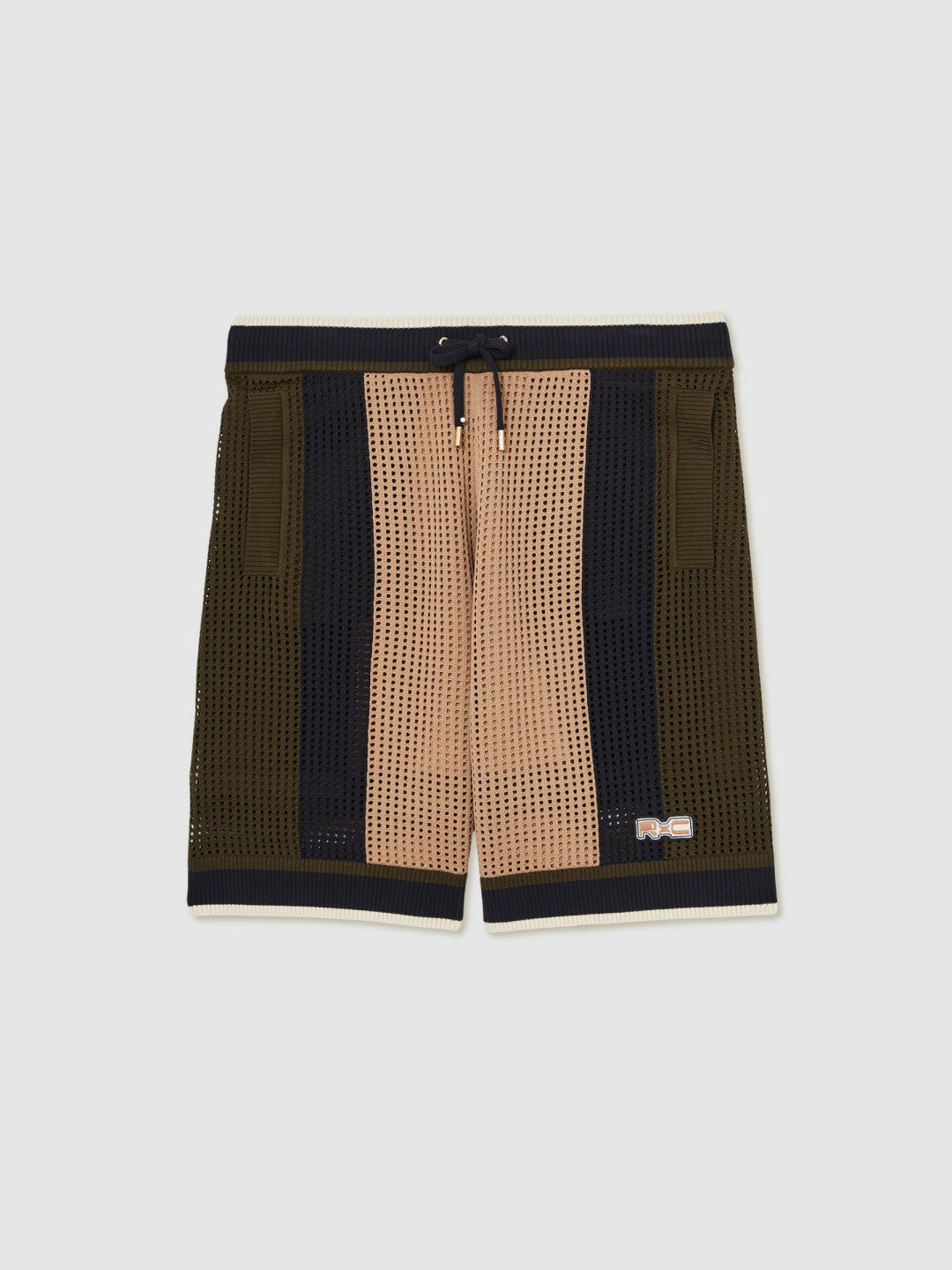 | Ché Crochet Colour-Block Shorts Camel/Green | Mens