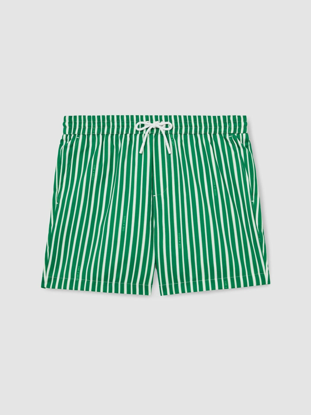| Ché Stripe Swim Shorts Green/White | Mens