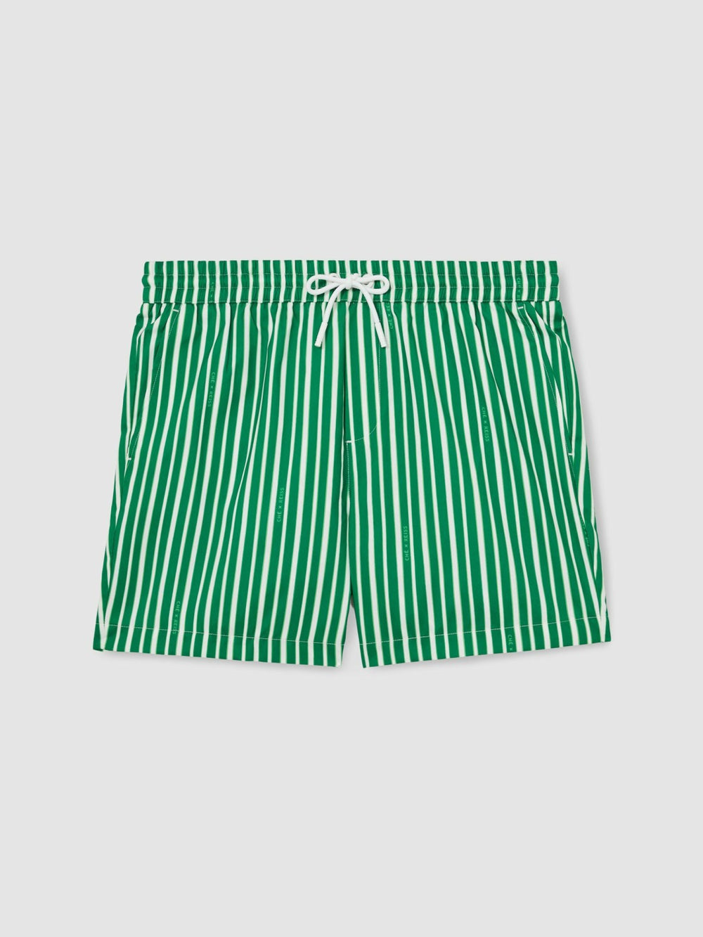 | Ché Stripe Swim Shorts Green/White | Mens