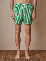 | Ché Stripe Swim Shorts Green/White | Mens