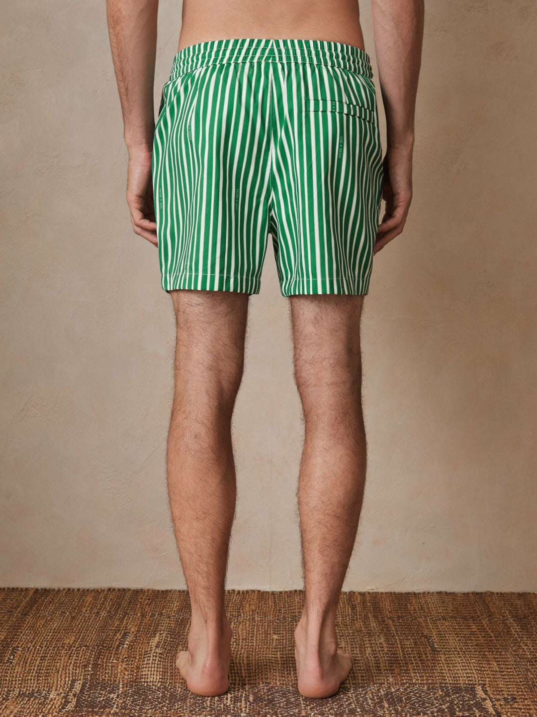 | Ché Stripe Swim Shorts Green/White | Mens