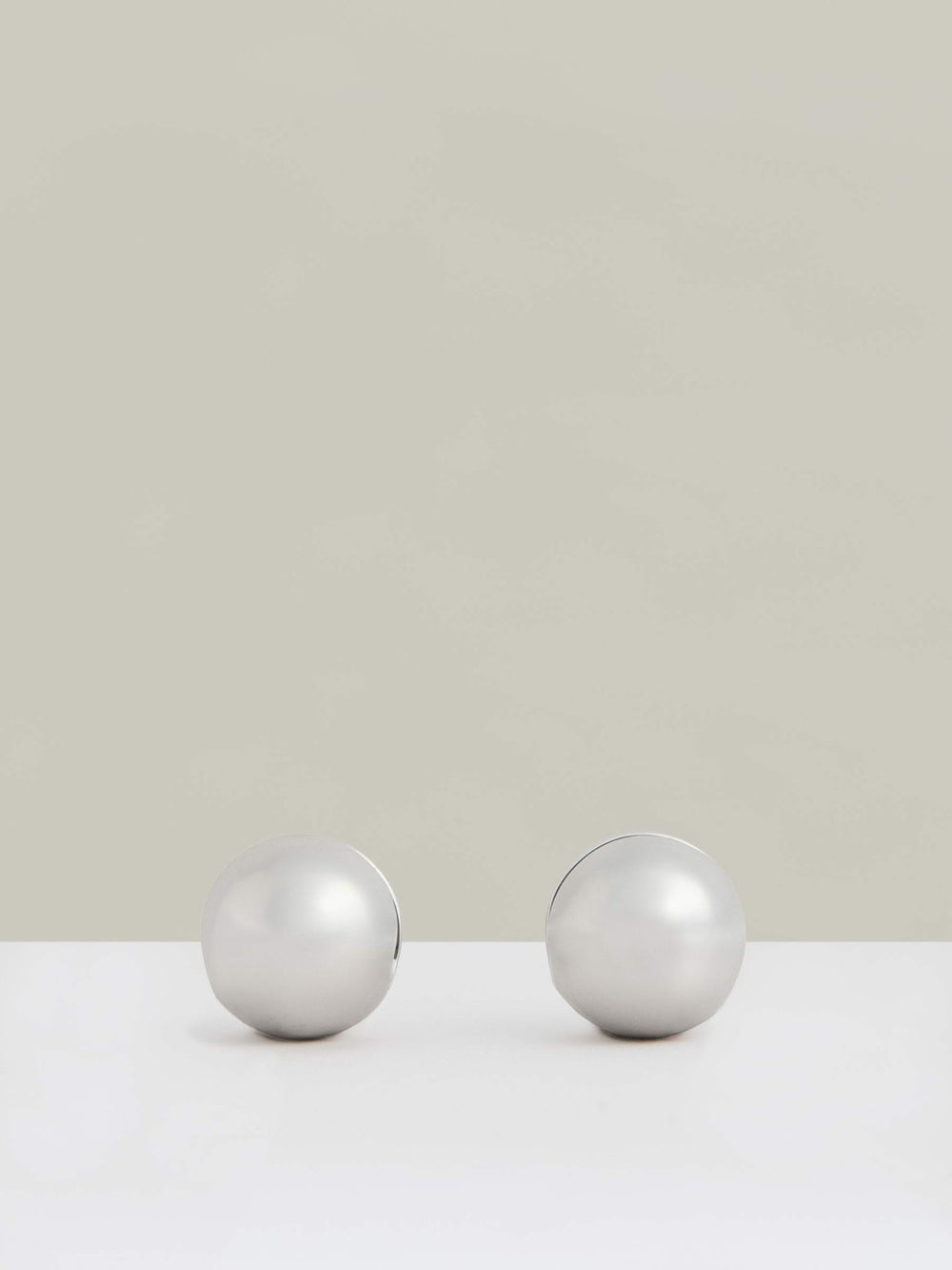 Polished Ball Huggie Earrings Silver Tone | Womens