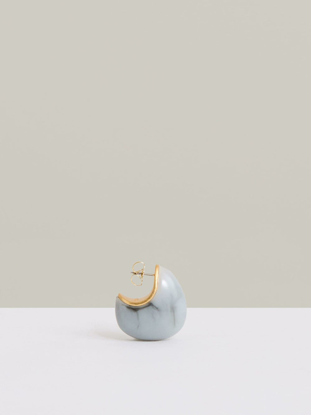 Curve Marble Scoop Earrings Gold Tone | Womens