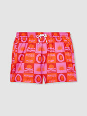 | Ché Sunset-Print Swim Shorts Orange/Pink | Mens