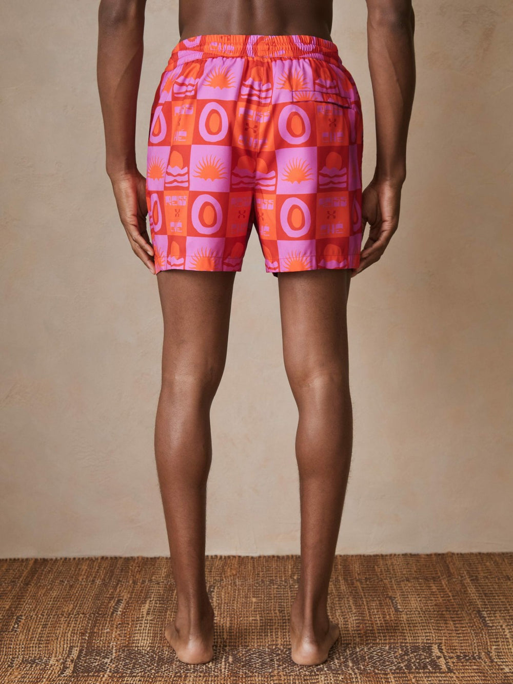 | Ché Sunset-Print Swim Shorts Orange/Pink | Mens