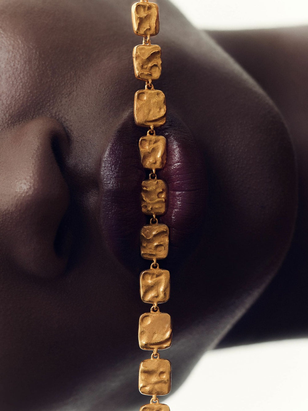 Molten Square Necklace Gold Tone | Womens