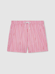| Ché Stripe Swim Shorts Pink/White | Mens
