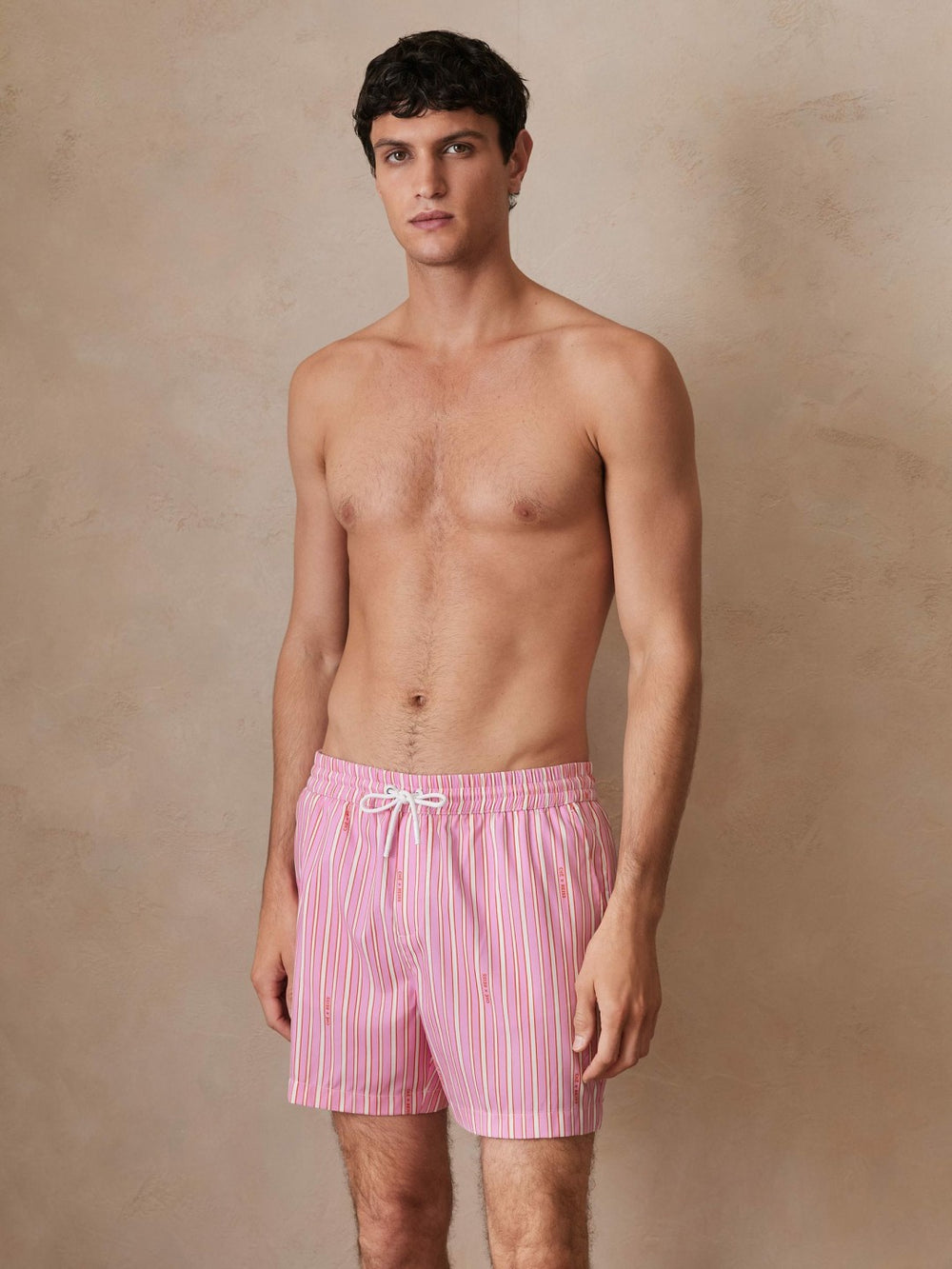 | Ché Stripe Swim Shorts Pink/White | Mens