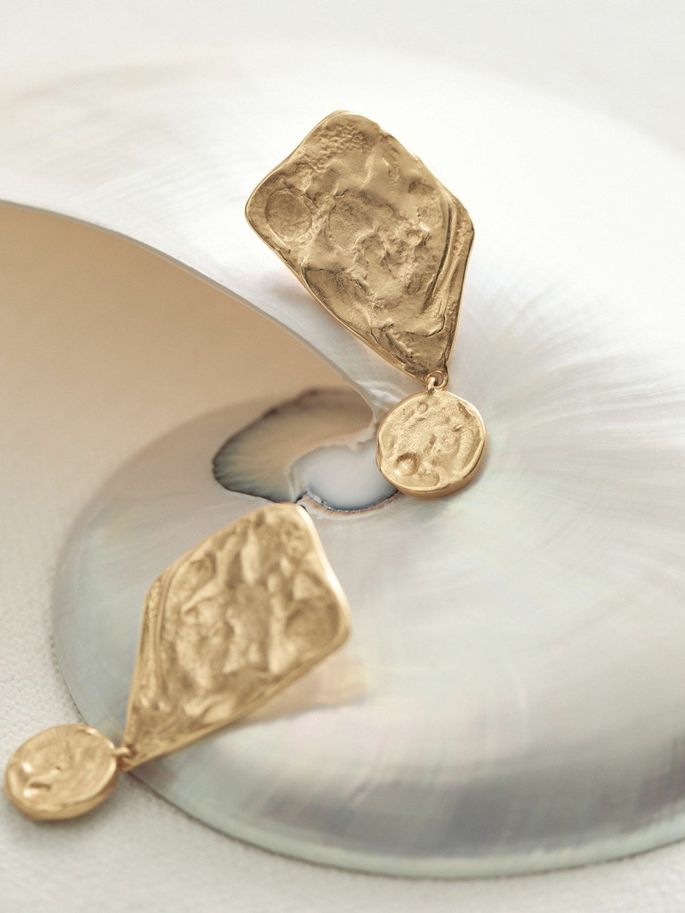 Molten Large Drop Earrings Gold Tone | Womens