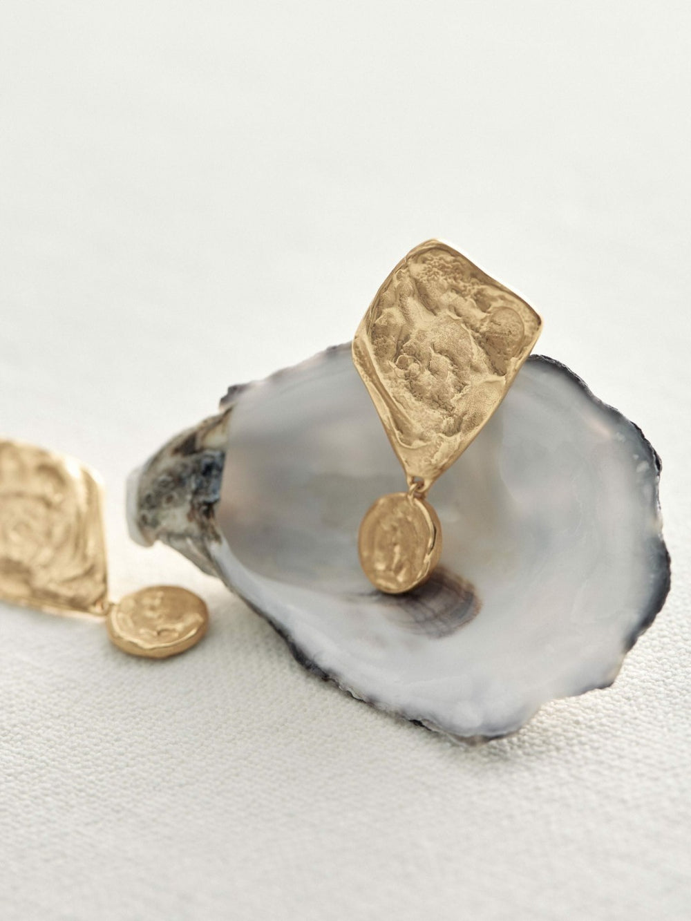 Molten Large Drop Earrings Gold Tone | Womens