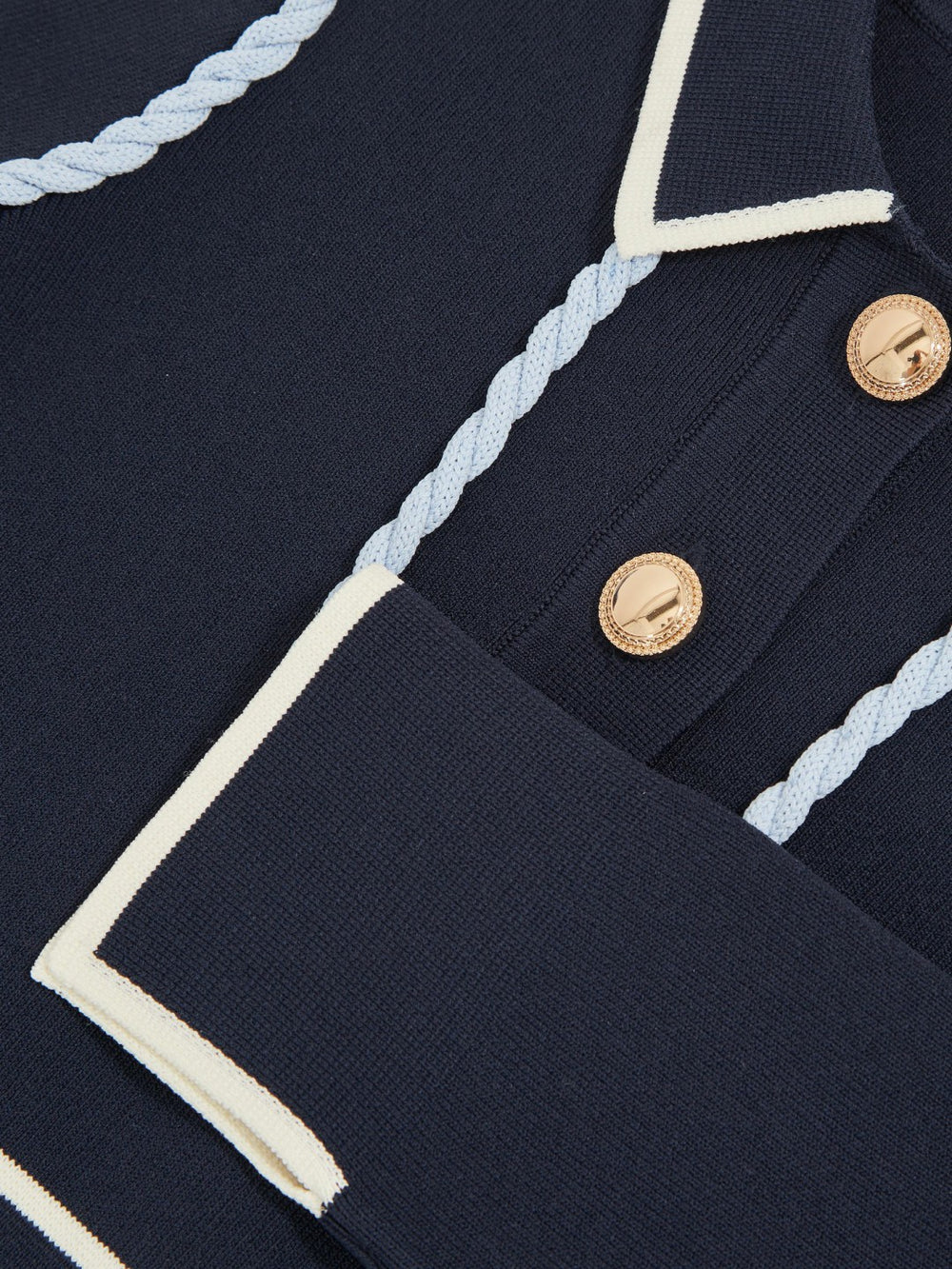 13-14 yrs Piped Knitted Skater Dress Navy | Children