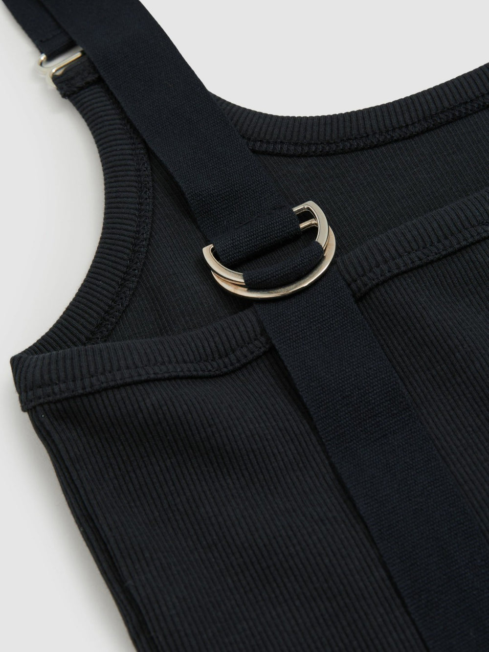 Stretch-Cotton D-Ring Strap Vest Navy | Womens
