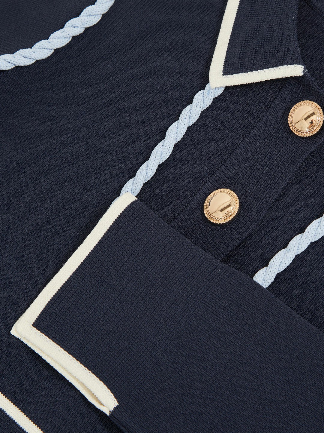 9-13 yrs Piped Knitted Skater Dress Navy | Children