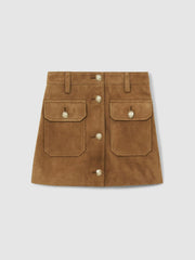 9-13 yrs Suede Flap Pocket Skirt Tan | Children
