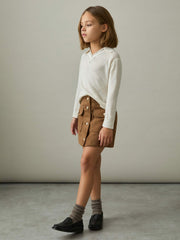 9-13 yrs Suede Flap Pocket Skirt Tan | Children