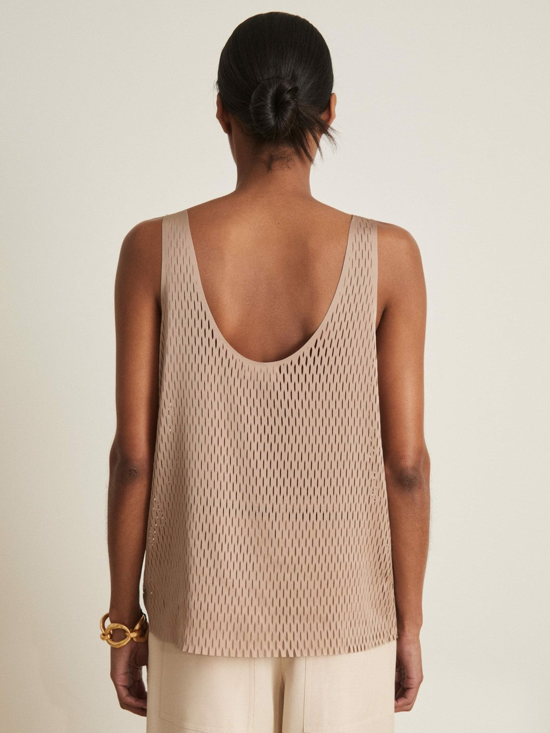 Atelier Laser-Cut Vest Top Taupe | Womens