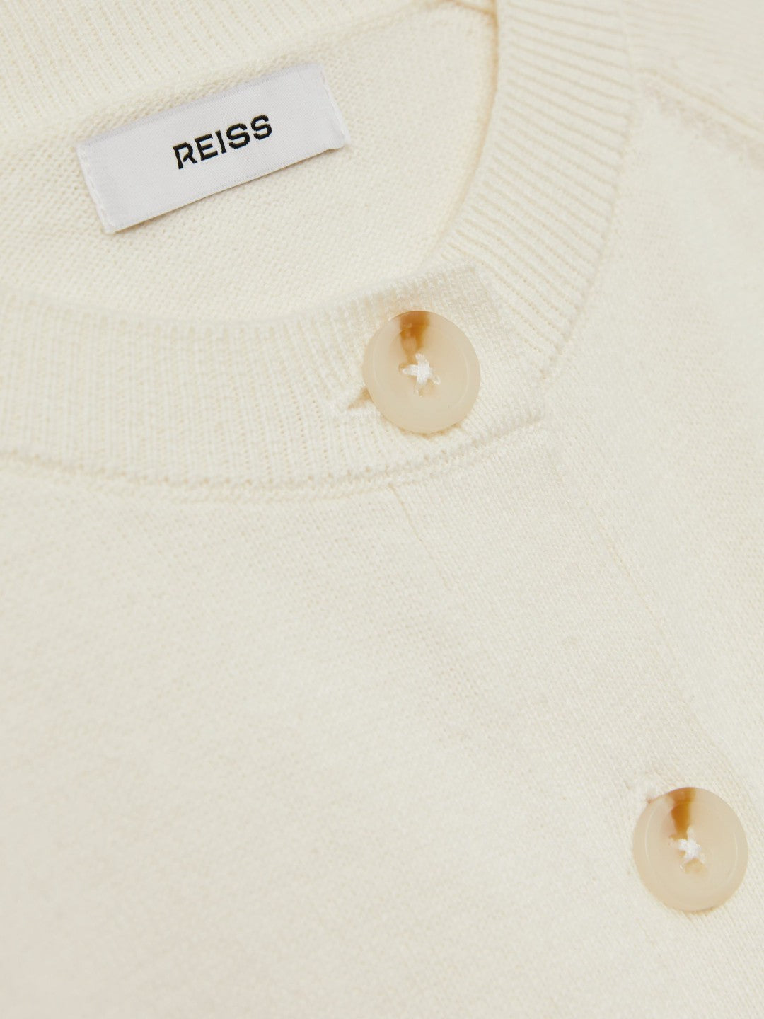 13-14 yrs Cotton Crew-Neck Cardigan Ivory | Children