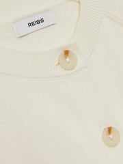 4-9 yrs Cotton Crew-Neck Cardigan Ivory | Children