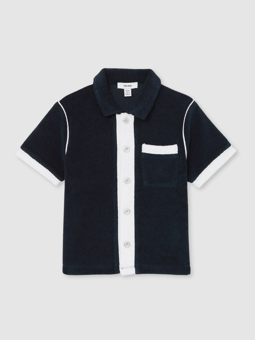 9-13 yrs Velour Colour-Block Shirt Blue Multi | Children